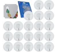 SRV Hub 20Pcs Self Adhesive Suction Hooks, Easy Installation Heav Duty Transparent Suction Cups, Reusable Non-Drill Christmas Decorations Window, Mirror, Wall Hooks 3.8cm