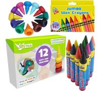 SRV Hub 24 PCS Multi-Colored Crayons For Kids, Jumbo Painting Wax Xmas Crayons Safe Kid, Summer Fun Art & Craft Supplies, Non-Toxic Easy-Grip Toddler Christmas Stocking Fillers for Kids
