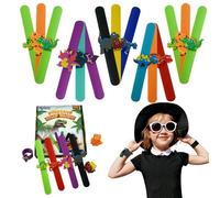 SRV Hub 24x Random Dinosaur Kids Slap Bracelets, Premium Silicone Snap Bands Kids Birthday Party Supplies, Classroom Prizes Christmas Gifts Wristbands 22cm