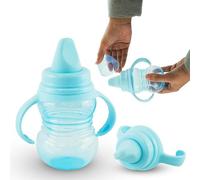 SRV Hub 290ml Leakproof Water Sippy Cup | Bedtime Beakers for Toddlers with Handles | BPA Free Babies Training Water Bottle, Unisex Baby Blue Sippy Cup with Lid 6+ Months