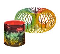 SRV Hub 2Pcs Dinosaur Magic Spring Toy-Spring Toys for Kids, Plastic Multicolored Springy Fun, and Xmas Party Bag Filler for Kids Size 6.5cm