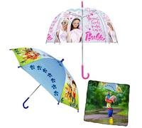 SRV Hub 2Pcs Kids Umbrella Set, Lightweight Windproof Stick Umbrellas for Boys & Girls 3-7 Years, Waterproof Travel School Brolly with Safe Easy Grip Handle, Summer Rainy Day Gift
