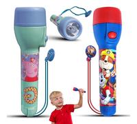 SRV Hub 2PCs LED Big Torches for Kids - Peppa Pig & Paw Patrol - Flashlight Toy Set - Bright Night Lights - Christmas & Birthday Gifts - 16cm - Age 3+