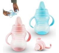 SRV Hub 2X BPA Free Baby Feeding Bottles 290ml | Pink and Blue Beaker Cups for Toddlers | Soft Spout Sippy Cups, Removable Handles Baby Feeding Drinking Bottles, Sippy Cup 6+ Months