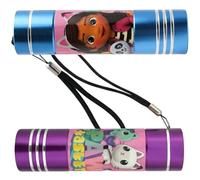 SRV Hub 2X Gabby’s Dollhouse Torch for Kids - Water Resistant Aluminium Mini Flashlight | 9 LEDs Bright Light with Strap | Christmas Stocking Filler or Birthday Gift for Boys & Girls