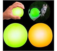 SRV Hub 2x Glow in the Dark Ball for Dogs, Green and Orange, Night Time Glowing Fetch Toy, Perfect for Playtime and Outdoor Adventures, Size 6.5cm