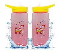 SRV Hub 2X Paw Patrol Straw Sipper Water Bottles 420ml, Flip Up Spout Square Bottles, BPA Free Plastic Travel Water Bottle, Back to School Summer Gift, Leakproof Water Bottles for Kids 6+ Months