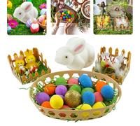 SRV Hub 30Pcs Easter Table Displays Decorations, Easter Golden Glitter Eggs Bunny Seasonal Table Ornaments, Easter-themed Centerpieces