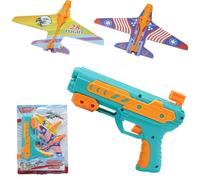 SRV Hub 3Pcs Airplane Launcher Toy for Kids - Foam Glider Plane with Turquoise Catapult Gun, Flying Planes - Outdoor & Indoor Shooting Game for Boys & Girls Age 3-12 - Birthday