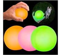 SRV Hub 3x Glow in the Dark Balls for Dogs, Pink, Green & Orange, Night Time Glowing Fetch Toy, Perfect for Playtime and Outdoor Adventures, Size 6.5cm