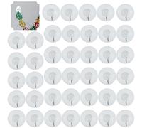 SRV Hub 40Pcs Transparent Suction Cups for Xmas Decorations, Self Adhesive Smooth Surface Easy Fix Heavy Duty Suction Hooks for Wreath Tinsel Garlands 3.8cm