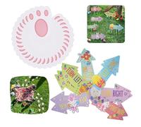 SRV Hub 45Pcs Rabbit Footprints and Arrows Easter Egg Hunt Signs Clues for Kids, Easter Egg Hunt Kits Game Props Sticks Bunny Feet for Garden Home Decoration Party Yard Lawn Courtyard