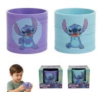 SRV Hub 4x Random Disney Stitch Magic Spring Toys 7cm, Stretchy Slinky Coils, Licensed Character Sensory Fidget Toys for Kids 3+, Party Favours and Travel Play