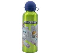 SRV Hub 530ml Minecraft Isometric Water Bottle, Silver Aluminium Summer Water Bottle, Leakproof Water Seal, Bottle, BPA Free Hiking Camping Running Mountain Outdoor Sports | 21cm
