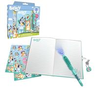 SRV Hub 5Pcs Bluey Stationary Set for Kids| Mini Notepad, Lockable Diary with Keys and Magic Ink Pen | Back to School Supplies Gifts Ages 4+