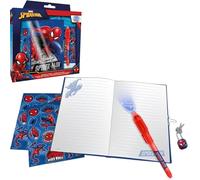 SRV Hub 5Pcs Set Spiderman Secret Diary Journal Notebook for Boys, Hard Cover Writing Diary with Stickers, Lined Pages, Marvel Stationery Gift for Drawing and Creative Writing