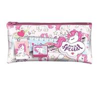 SRV Hub 5pcs Unicorn Pencil Case Back to School Stationery Set of Pencil Eraser Sharpener Ruler, Basic School Stationery Essentials for Beginners Unisex Kids Girls Boys 3+Year