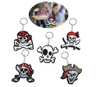 SRV Hub 5x Pirate Cartoon Characters Keychains, Cute Rubber Figure for Party Bag Fillers, Kids' Birthday Gifts, Baby Showers and Creative Party Favors,Horror Pirate Keyring for Men and Women