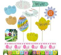 SRV Hub 65Pcs Easter Egg Hunt Arrow Signs, Easter Hunt Sign Directions for Kids Easter Garden Egg Game Arrows Directions for Easter Outdoor Egg Hunt Game Party Supplies