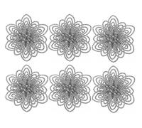 SRV Hub 6Pcs Christmas Glitter Clip On Artificial Flowers | Christmas Decorations Glitter Ornaments for Tree Hanging Xmas Party Decor Wreath Garland Filler (Silver)
