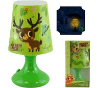 SRV Hub Animal Forest Table Lamp 18cm - Battery Operated Bedroom Kids LED Bedside Lamp, Living Room Night Lights, Easy Push On Off Button, Room Decor LED Lights