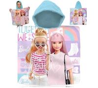 SRV Hub Barbie Girls Hooded Towel Poncho 120x60cm | Cotton Bathrobe for Pool, Surf, Bath | Quick Dry Beach Changing Towel for Kids Age 3-6 | Summer Holiday Essentials