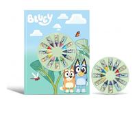 SRV Hub Bluey A4 Notebook with 12 Mini Crayons - Kids Colouring Activity Set | Travel-Friendly Stationery | Bluey Crayon Kit | Drawing & Xmas Art Supplies Set for Children, Boys & Girls Size-28cm