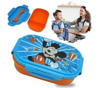 SRV Hub Children's Lunchbox with Cutlery, Mickey Mouse Lunchbox Made of BPA Free Plastic, Dishwasher Safe Sandwich Box for Kids, Travel Back to School, Size-20cm