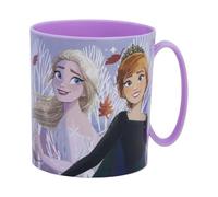 SRV Hub Disney Frozen Plastic Cup with Handle 390ML, BPA Free Microwave Safe Mug for Girls, Dishwasher Safe Reusable Drinking Mug for Home School Travel