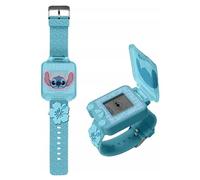 SRV Hub Disney Stitch Educational Watch for Kids - Girls Smart Watch with 5 Fun Learning Games, Timer, Alarm, Stopwatch, 10 Clock Faces, Blue Silicone Strap - Ages 4+