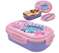 SRV Hub Disney Stitch Kids Lunch Box with Spoon & Fork | BPA Free Food Container | School Lunch Box for Girls | Reusable Snack Box for School, Travel & Picnics