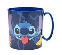 SRV Hub Disney Stitch Plastic Cup with Handle 390ML, BPA Free Microwave Safe Mug for Girls, Dishwasher Safe Reusable Drinking Mug for Home School Travel