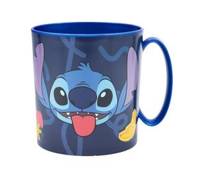 SRV Hub Disney Stitch Plastic Cup with Handle 390ML, BPA Free Microwave Safe Mug for Girls, Dishwasher Safe Reusable Drinking Mug for Home School Travel