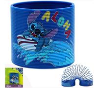 SRV Hub Disney Stitch Spring Toy for Kids 3+, Licensed Character Bouncing Coil, Durable Plastic Sensory Fidget Toy, Fun Indoor Outdoor Party Bag Filler, Gift for Boys, Girls - 6.5cm
