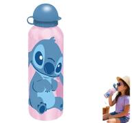 SRV Hub Disney Stitch Water Bottle for Kids - 500ml BPA Free Aluminium Bottle with Flip Straw Cap | Reusable Leakproof School Drinking Bottle for Boys and Girls