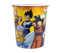 SRV Hub Dragon Ball Super Kids Bedroom Bin 7L - Goku Vegeta Trunks Character Plastic Waste Paper Basket, 22cm Small Trash Can, Decorative Rubbish Bin for Bedroom Playroom Office