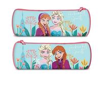 Frozen Barrel Pencil Case 22cm| Polyester Kids School Pencil Case| School Stationary Supplies| Zip Closure Single Pocket Pencil Pouch