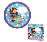 SRV Hub Gabby’s Doll Hanging Wall Clock Non Ticking Arabic Numeral Clocks Mechanism Built-in Hook Easily Readable Big Numbers, Analog Clock Kids Living Room, Bedroom, Kitchen - 25cm