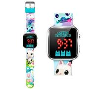 SRV Hub Gabby's Dollhouse Digital LED Watch for Kids - Girls Wrist Watch with Time and Date Function, Black Adjustable Strap, Watch Gift for Children 4+ Years