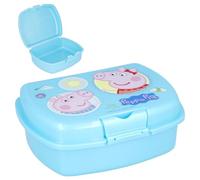 SRV Hub George Peppa Pig Sandwich Kid Lunch Box Toddlers Plastic Lunchboxes Food Container Meals Snacks School Gift Girls Airtight Fridge/Freezer Kids Nursery Traveling - 18cm