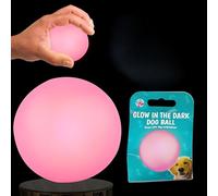 SRV Hub Glow in the Dark Dog Ball 6.5cm - Pink Sensory Fetch Toy for Dogs, Non-Toxic Durable PVC Ball for Night Play, Outdoor Exercise & Dental Health, Interactive Chew Balls for Pets