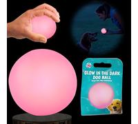 SRV Hub Glow in the Dark Spikey Dog Ball 6.5cm - Pink Sensory Fetch Toy for Dogs, Non-Toxic Durable PVC Ball for Night Play, Outdoor Exercise & Dental Health, Interactive Chew Balls for Pets