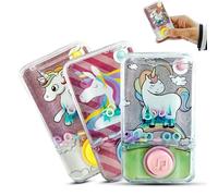 SRV Hub Handheld Water Ring Toss Game for Kids, Unicorn Water Hoop Toy, Portable Push Button Water Game, No Battery Phone Toy, Travel Water Games for Kids 3+