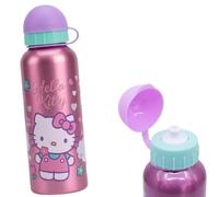 SRV Hub Hello Kitty High Aluminium Water Bottle 530 ml - Lightweight Kids Drinking Bottle with Spout & Safety Cap, Leak-Resistant, Reusable Bottle for School & Travel, Age 4+
