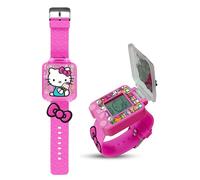 SRV Hub Hello Kitty Kids Educational Smart Watch - Girls Digital Watch with 5 Fun Learning Games, Timer, Alarm, Stopwatch, 10 Clock Faces, Blue Silicone Strap - Ages 4+