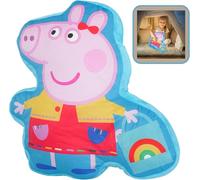 SRV Hub Hooray Peppa Pig Plush Cushion Kids Pillow Soft Toy Cartoon Character Decorative Throw Cushion for Children Bedroom Sofa Travel Cute Kids Gift Comfortable Lightweight Pillow(35x30cm)