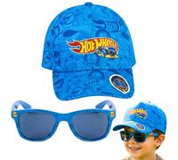 SRV Hub Hot Wheels Cap and Sunglasses Set, Adjustable Cotton Kids Baseball Cap with 100% UV400 Polarised Sunglasses, Summer Accessories, Sun Hat for Boys, Holiday & Travel, Age 3+