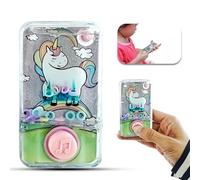 SRV Hub Interactive Unicorn Water Ring Toss Game, Handheld Water Hoop Toy Phone for Kids, Retro Push Button Water Game Console, Travel Toy Gift, No Battery Needed, Pink 9.5cm