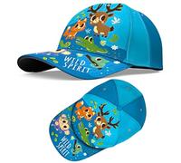 SRV Hub Into The Forest Kids Blue Baseball Cap - Toddler Cotton Summer Hat with Adjustable Strap, Cartoon Sun Hat for Boys & Girls Age 3-6 Years, Outdoor Play & Sun Protection
