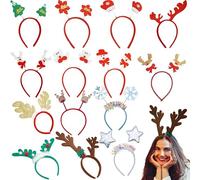 SRV Hub Kids Christmas Head Bopper Headbands (Pack of 10 Random) | Assorted Xmas Reindeer, Snowflake, Tree & Bear Designs | Fun Christmas Gifts Hairbands for Kids